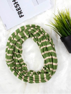 Jersey Striped Double Loop Scarf